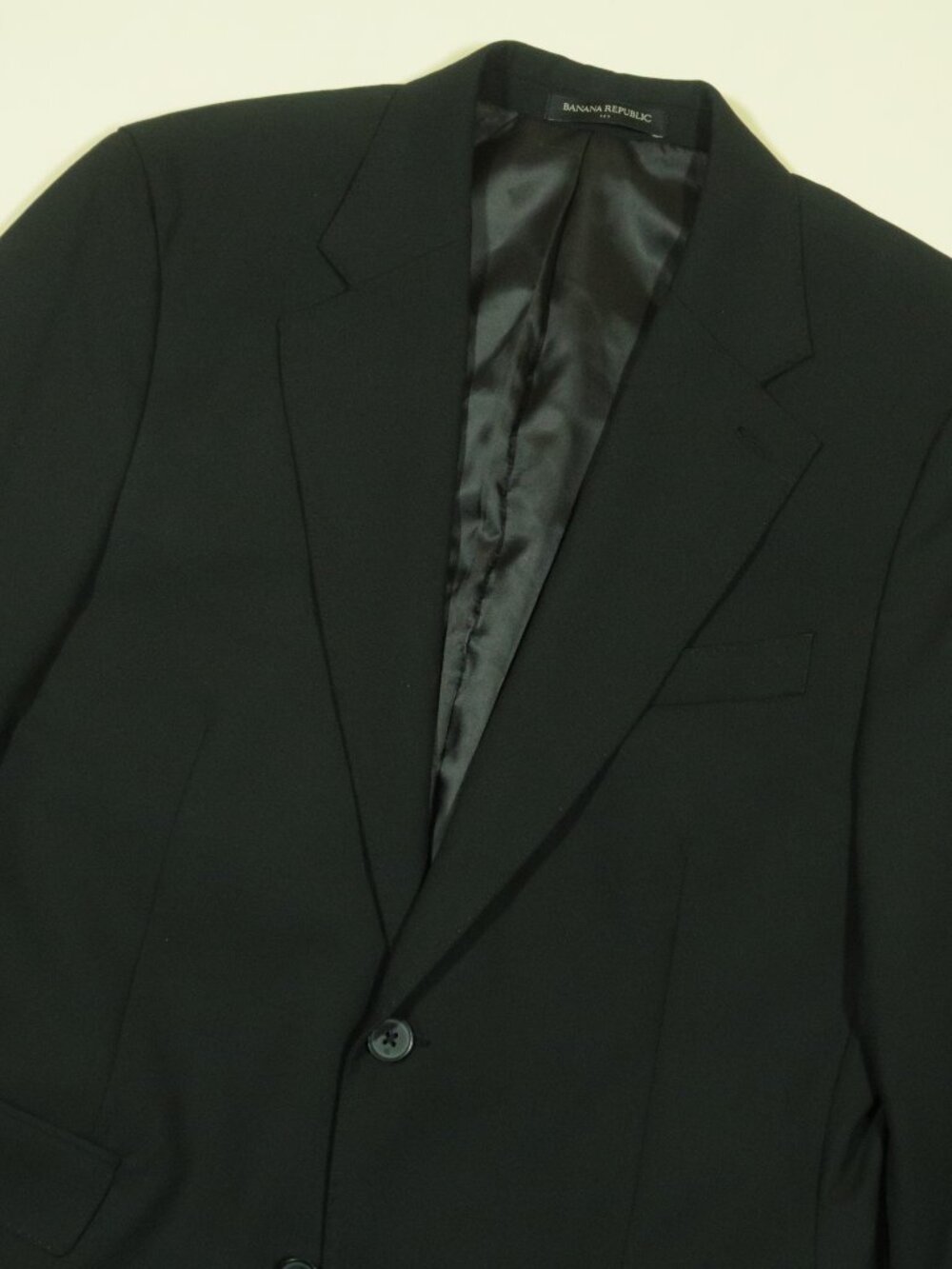 Banana Republic Plain Weave Suit Jacket Blazer Mens 38S Black Tailored Fit New